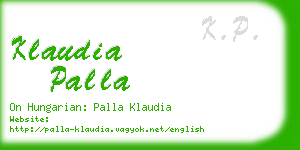 klaudia palla business card